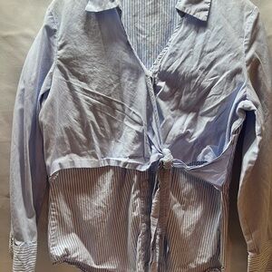 Cupio Blue and White Striped Shirt